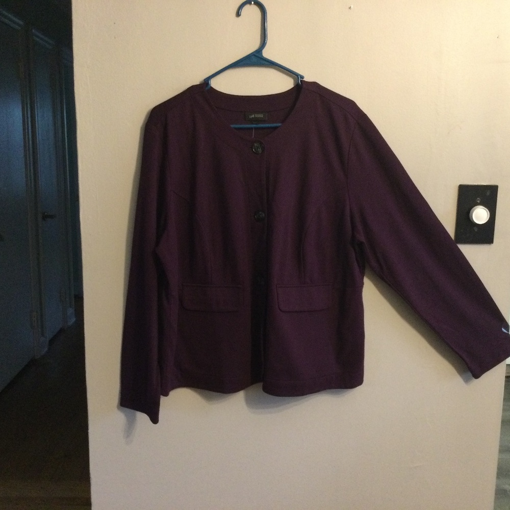 J. Jill Wearever Collection Blackcherry Jacket, NWT